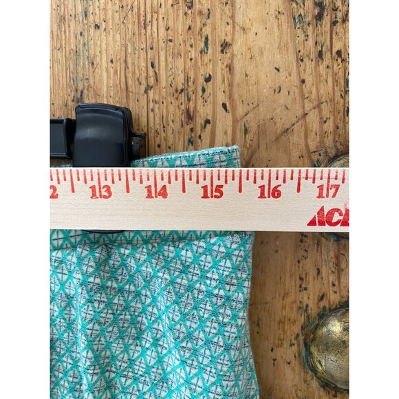 Lularoe Womens XL Pleated Skirt Turquoise‎ Geometric Pattern Cotton Blend - Picture 6 of 7